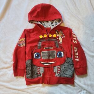 Toddler Kids Blaze and the Monster Machines Zip Up Hoodie Sweatshirt size 4T